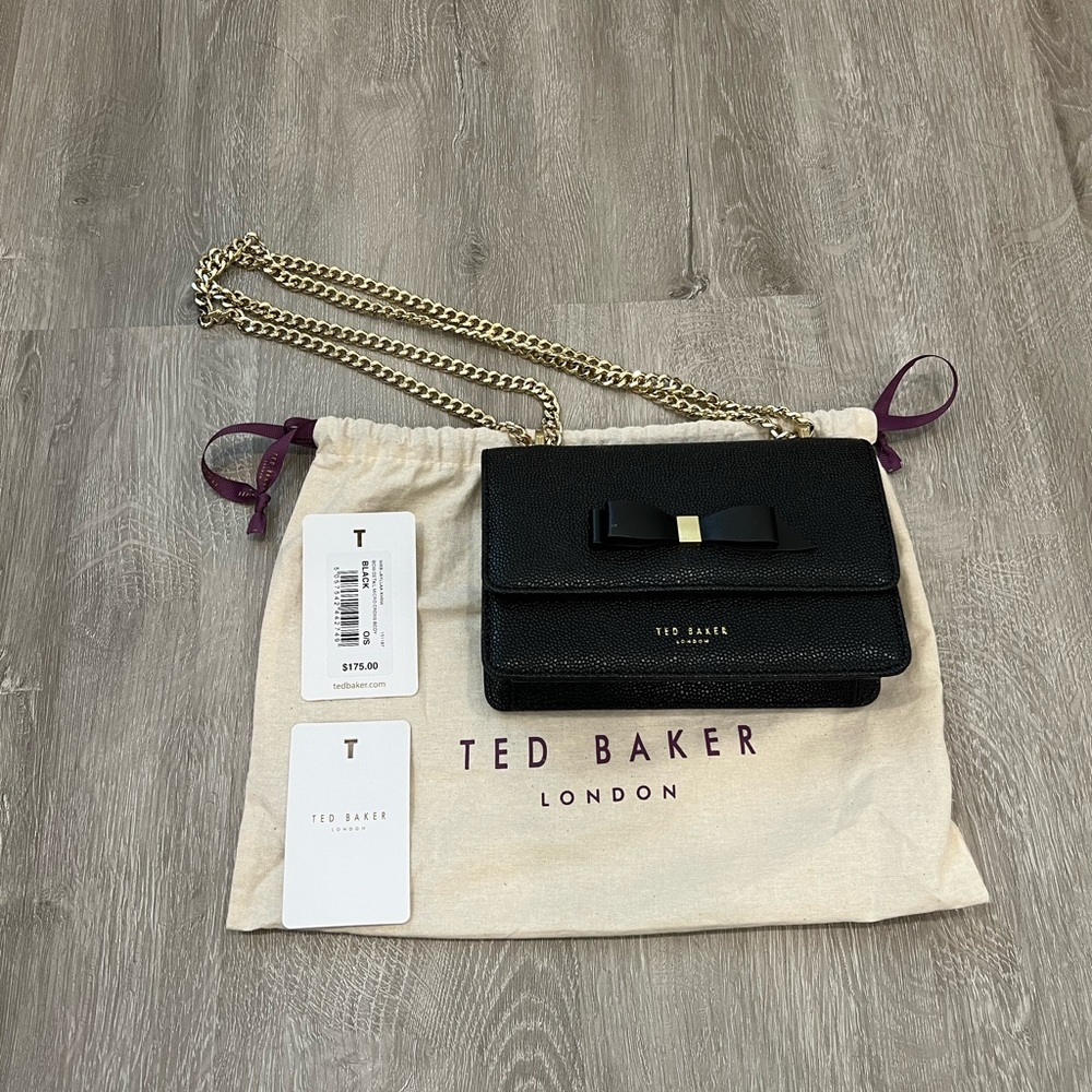 LIKE NEW Ted Baker Jaylla Bow Detail Micro Crossbody Bag in Black